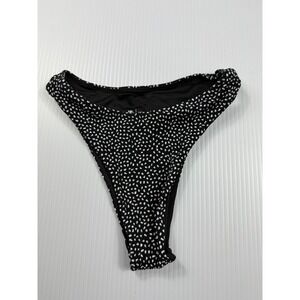 BuffBunny Collection Bikini‎ Bottoms High Cut Cheeky Black White XS